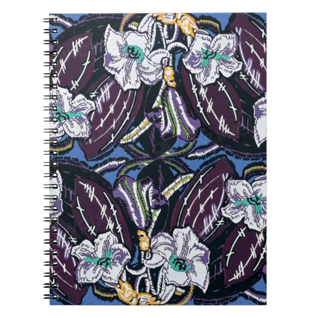 Cuaderno Fondo floral exótico sin soldadura (Frente)