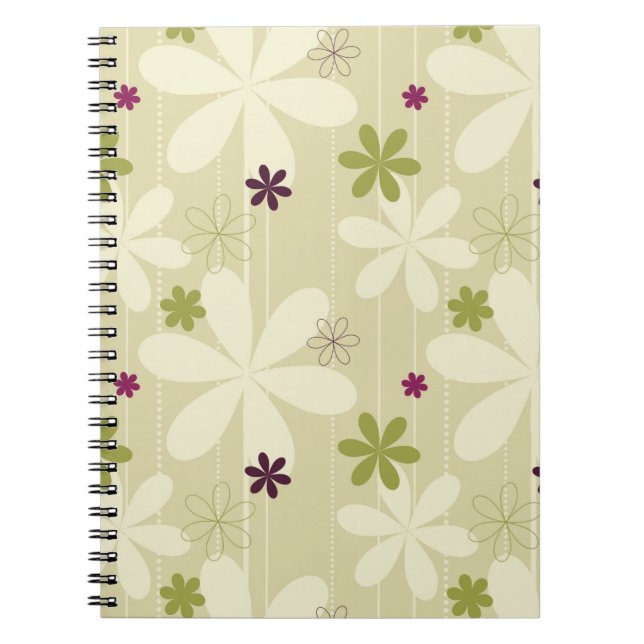 Cuaderno Fondo floral retro (Frente)