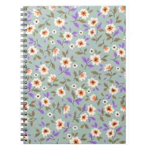 Cuaderno Fondo floral vintage. Patrón floral con asma