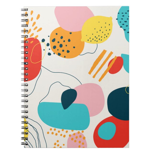Cuaderno Fondo garabato moderno. Doodl geométrico de moda (Frente)