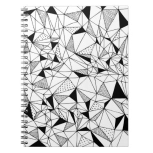 Cuaderno fondo geométrico abstracto dibujado a mano con po