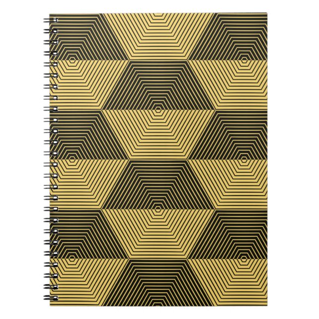 Cuaderno Fondo geométrico abstracto. Malla hexagonal con (Frente)