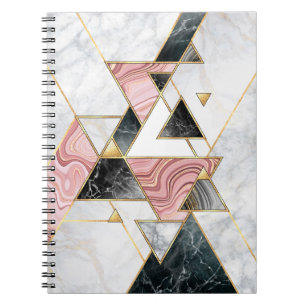 Cuaderno Fondo geométrico abstracto. Mosaico de mármol mode