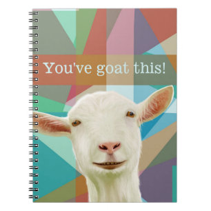 Cuaderno Fondo Geométrico Colorido de Cabra Blanca Amigable
