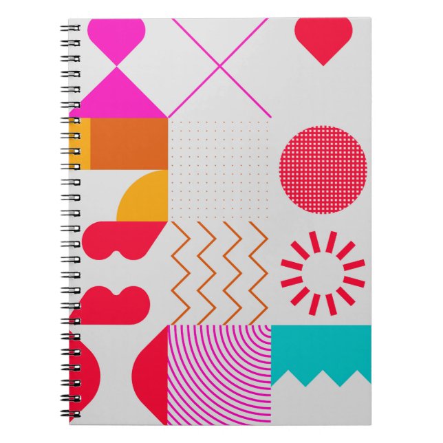 Cuaderno Fondo geométrico de moda de los 80-90 (Frente)