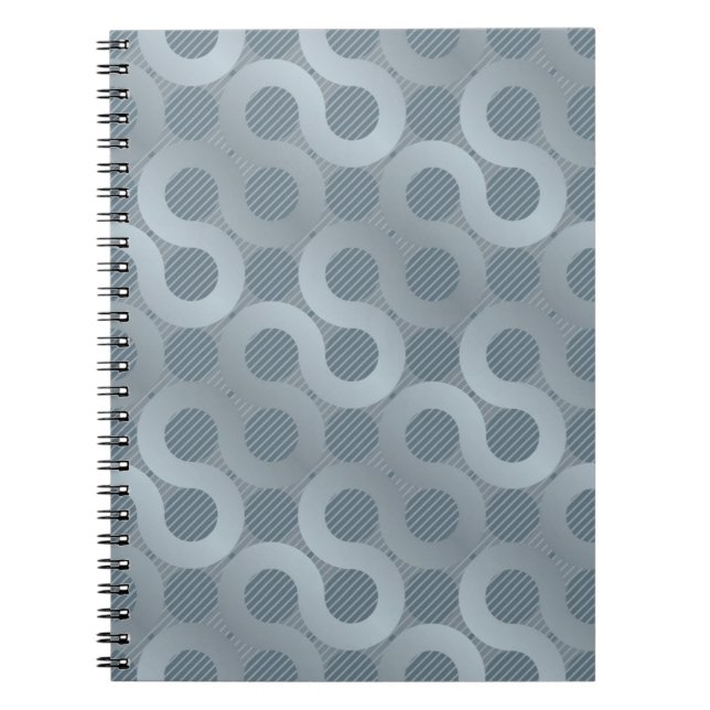 Cuaderno Fondo gris abstracto del flujo (Frente)