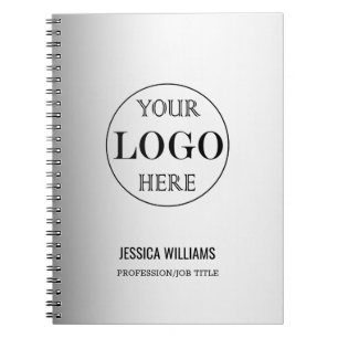 Cuaderno Fondo gris difuminado Logo personalizado de empres