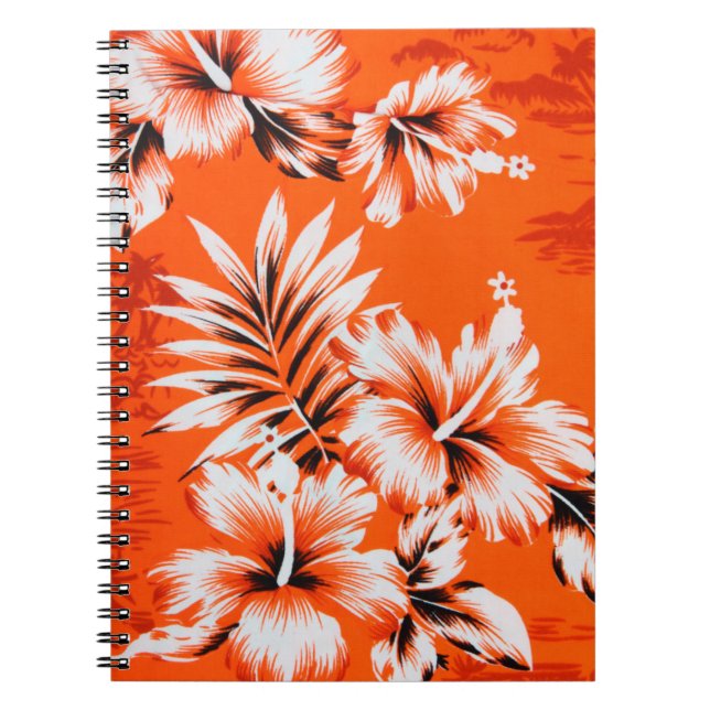 Cuaderno Fondo hawaiano de flores hibiscus (Frente)