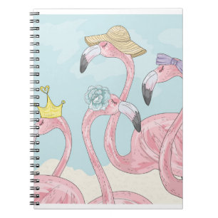 Cuaderno Fondo lindo con flamencos. Fondo de verano