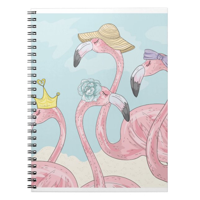 Cuaderno Fondo lindo con flamencos. Fondo de verano (Frente)
