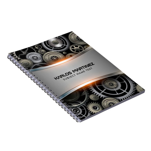 Cuaderno Fondo metálico gris (Lado Derecho)