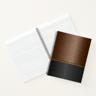 Cuaderno Fondo metálico marrón y negro