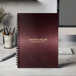 Cuaderno Fondo metálico rojo oscuro
