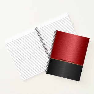 Cuaderno Fondo metálico rojo y negro