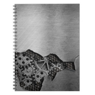 Cuaderno Fondo metalizado con daño mecánico