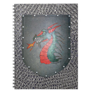 Cuaderno Fondo metalizado de Chainmail del dragón del
