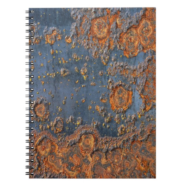 Cuaderno Fondo metalizado oxidado texturizado. (Frente)