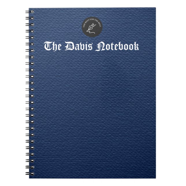 Cuaderno Fondo Minimalista de textura azul profundo (Frente)