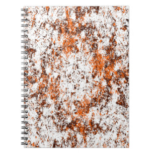 Cuaderno Fondo moreno oscuro. Naranja blanco negro o
