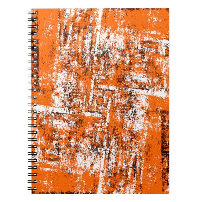 Cuaderno Fondo moreno oscuro. Naranja blanco negro o (Frente)