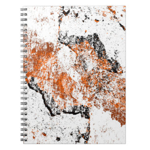 Cuaderno Fondo moreno oscuro. Naranja blanco negro o