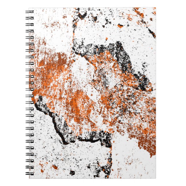 Cuaderno Fondo moreno oscuro. Naranja blanco negro o (Frente)