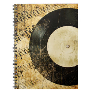 Cuaderno fondo musical vintage