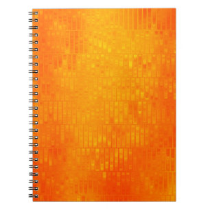 Cuaderno Fondo naranja de mosaico abstracto brillante con g