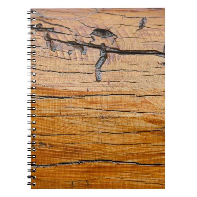 Cuaderno Fondo natural de madera, trozo de madera y t orgán (Frente)