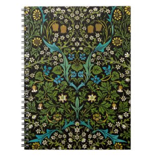 Cuaderno Fondo negro Patrón vintage Blackthorn de Morris Bl