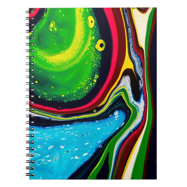 Cuaderno Fondo pintado a mano abstracto, acrílico líquido p (Frente)