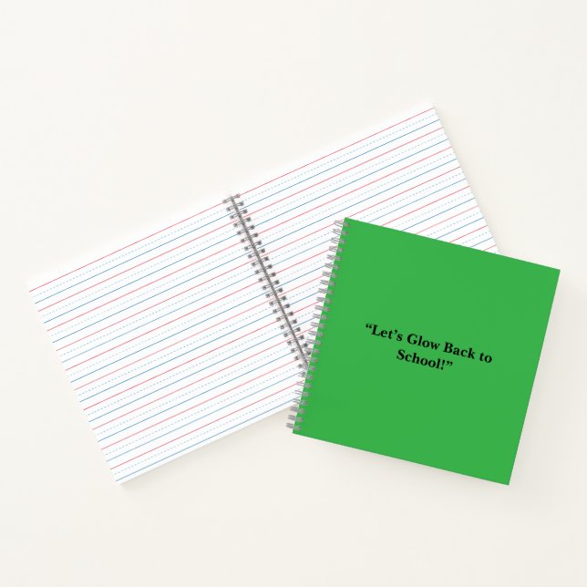Cuaderno Fondo plano verde neón - Textura escolar (Interior)