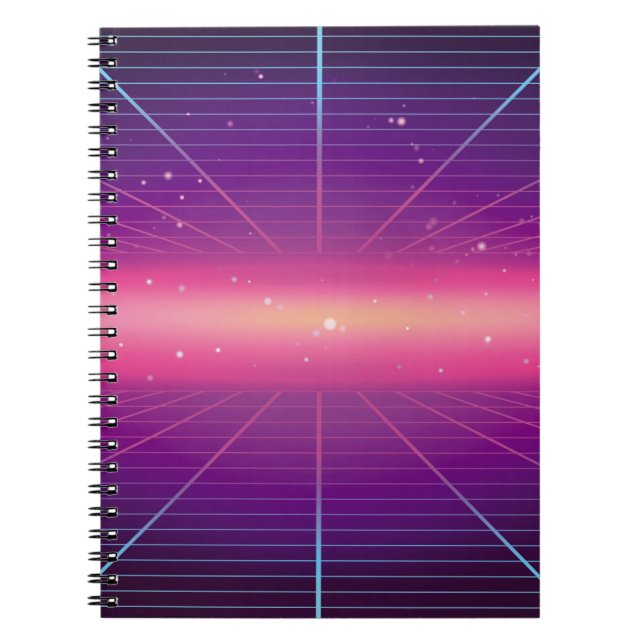 Cuaderno Fondo retro abstracto brillante hecho al estilo de (Frente)