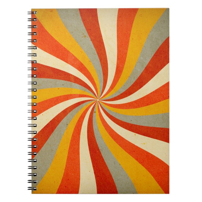 Cuaderno fondo retro con fondo de patrón de giro,retr (Frente)