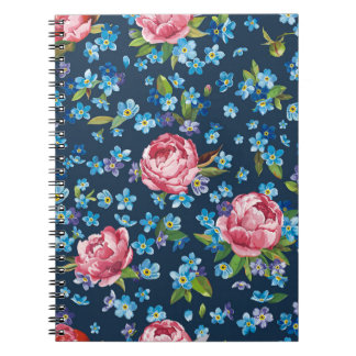 Cuaderno Fondo retro elegante de los peones rosados