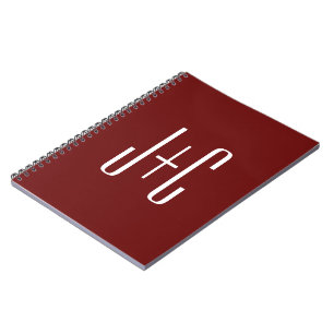 Cuaderno Fondo rojo burdeos editable y texto blanco