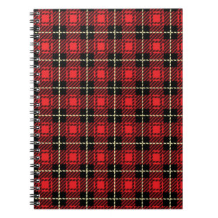 Cuaderno Fondo rojo de la tela escocesa