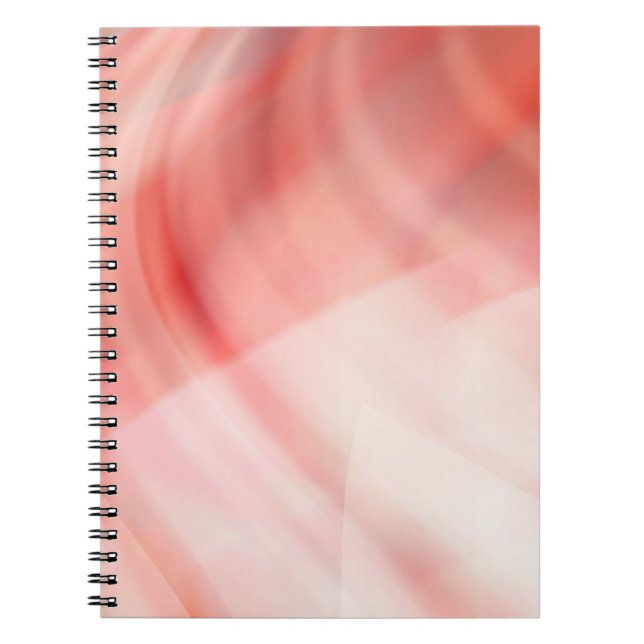 Cuaderno fondo rojo y rosa abstracto con anillos blancos (Frente)