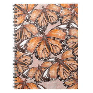 Cuaderno Fondo rosa de las mariposas del Almirante Rojo