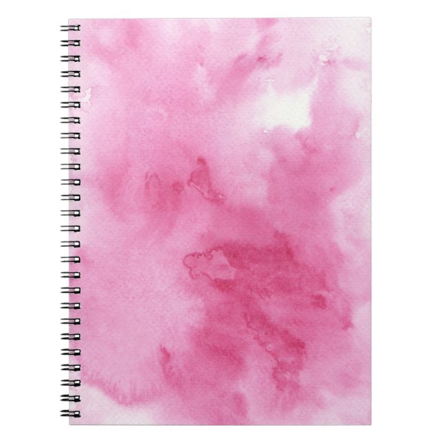 Cuaderno fondo rosado de la acuarela para su (Frente)