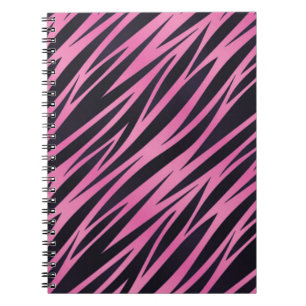Cuaderno Fondo rosado de la raya de la cebra