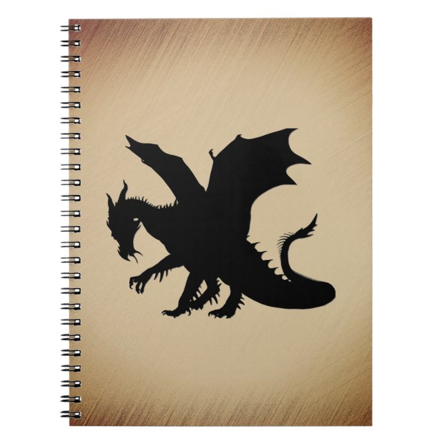 Cuaderno Fondo rústico del dragón negro (Frente)