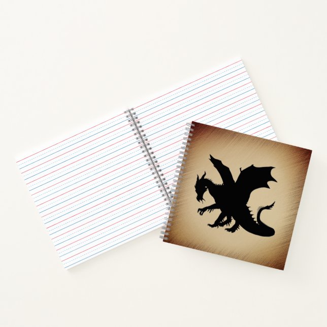 Cuaderno Fondo rústico del dragón negro (Interior)