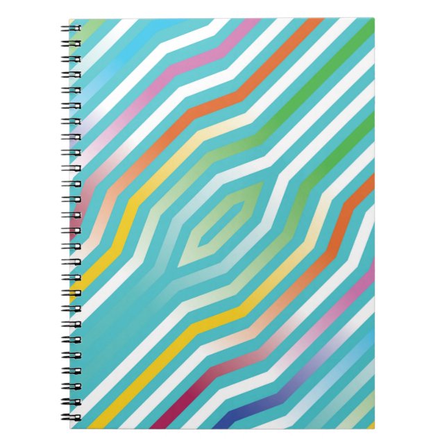 Cuaderno Fondo simétrico de rayas diagonales 2 (Frente)