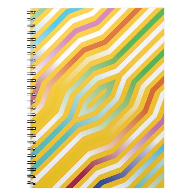 Cuaderno Fondo simétrico de rayas diagonales 3 (Frente)