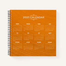 Cuaderno Fondo Simple de Madera del Calendario 2021 | Portá