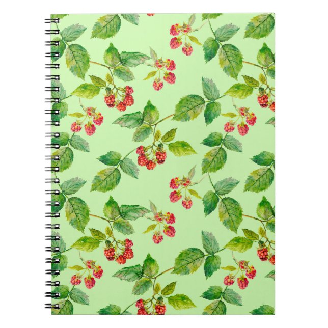 Cuaderno Fondo sin foco con berry saludable - frambuesa (Frente)