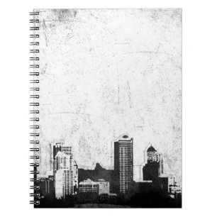 Cuaderno Fondo sucio de la ciudad en blanco y negro