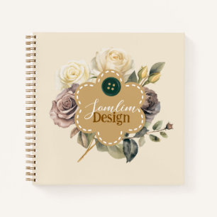 Cuaderno Fondo terroso personalizado con forma floral