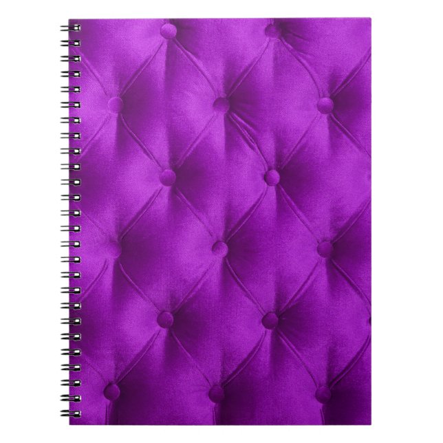 Cuaderno Fondo textil violeta de terciopelo violeta, (Frente)